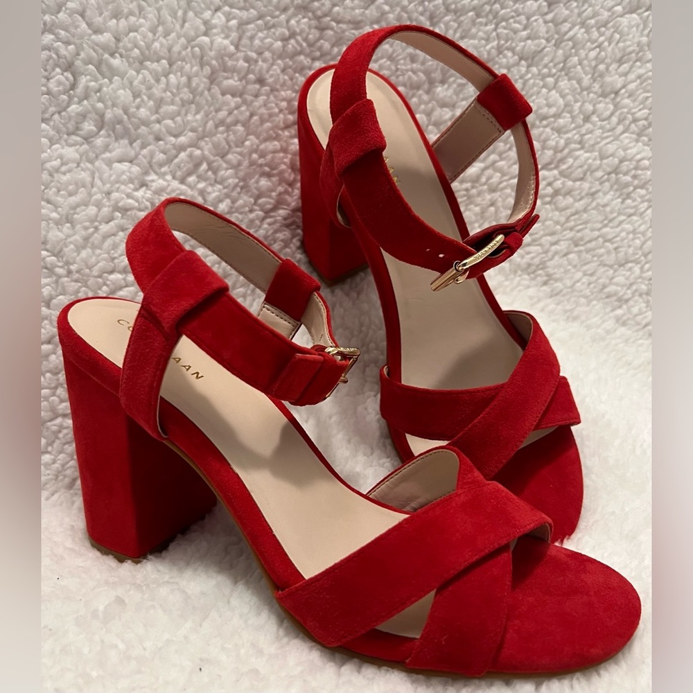 New Cole Haan Ted Suede Chunky Heels